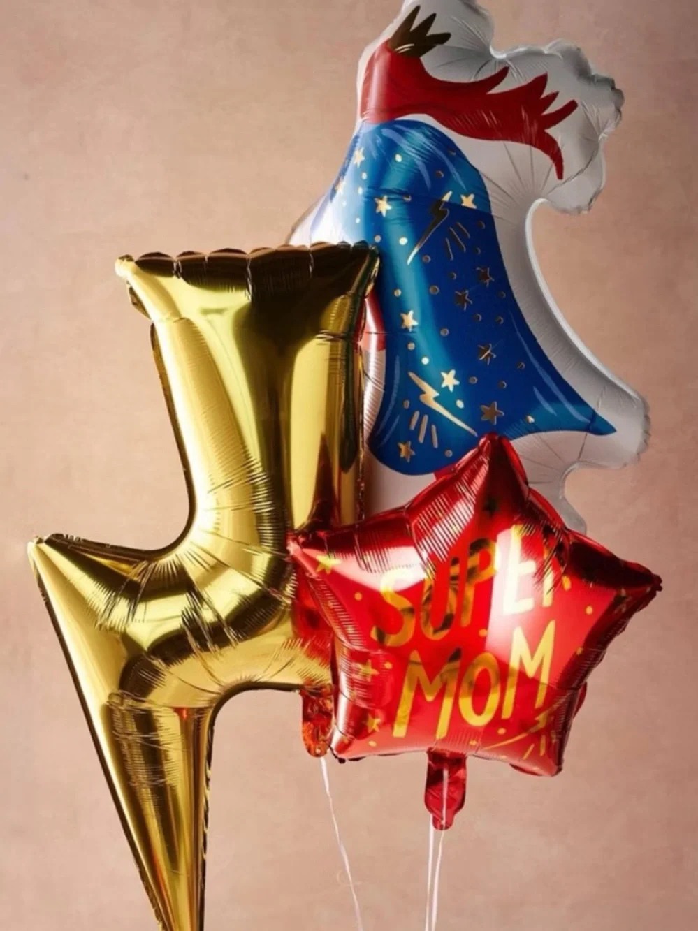 Rifle Paper Co. Super Mom Balloon Bouquet - Red, Gold, Blue